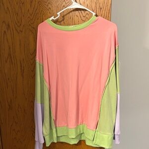 BiBi Pink and Green Long Sleeve Tee